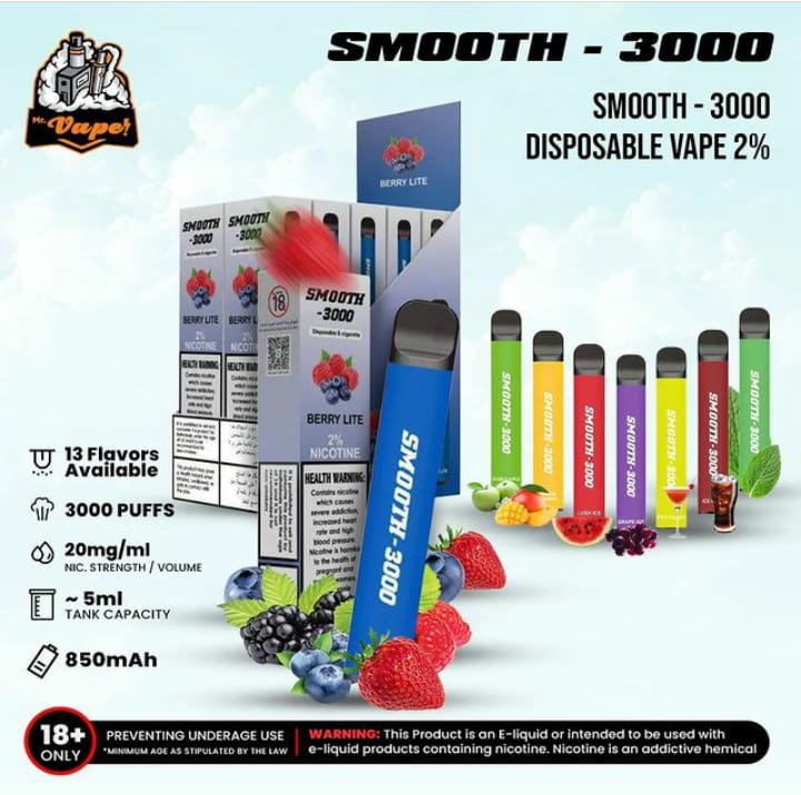 SMOOTH - 3000 DISPOSABLE VAPE 2%