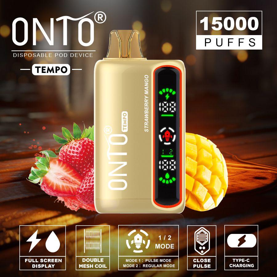ONTO TEMPO 15000 PUFFS DISPOSABLE VAPE, FULL LED DISPLAY
