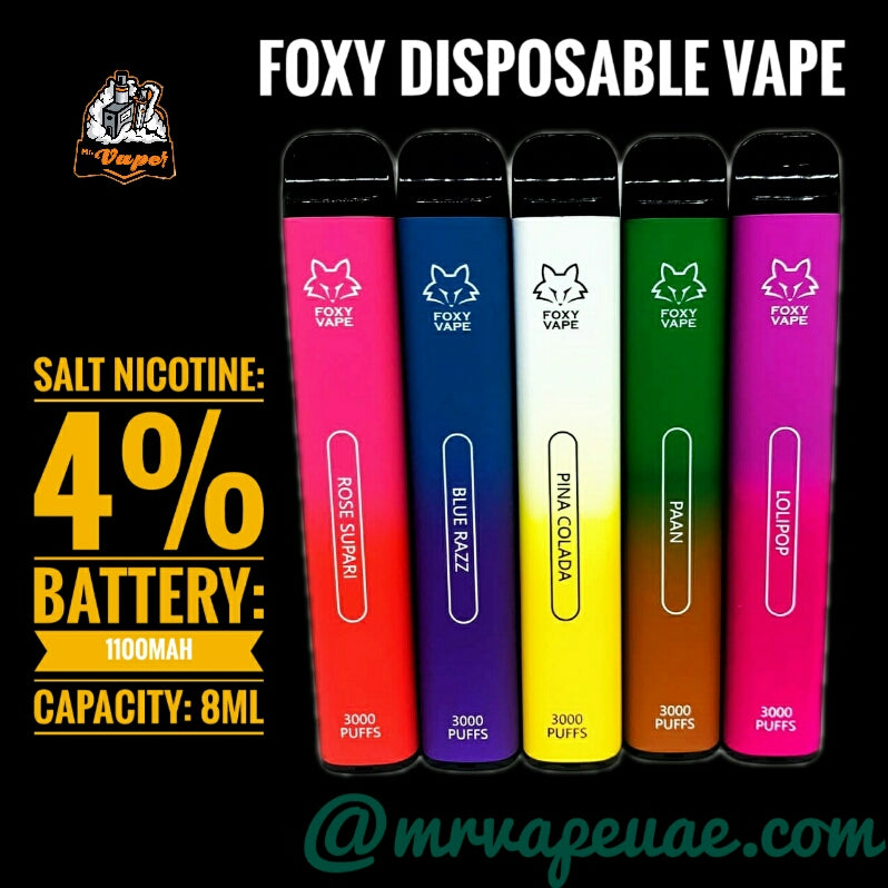 FOXY DISPOSABLE VAPE 3000 PUFFS 4%MG