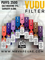 VUDU FILTER DISPOSABLE 2500 PUFFS 5%Mg