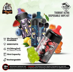 TUGBOAT ULTRA 6000 PUFFS 5%Mg RECHARGABLE