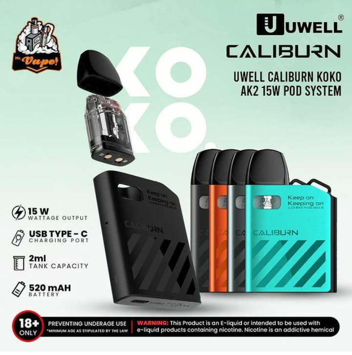 UWELL CALIBURN AK2 15W POD SYSTEM – MrVape store
