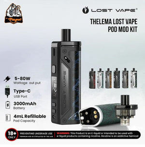 THELEMA LOST VAPE 100W POD MOD KIT MrVape store THELEMA LOST VAPE 100W POD MOD KIT MrVape store