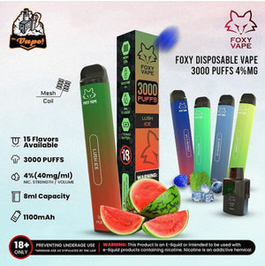 FOXY DISPOSABLE VAPE 3000 PUFFS 4%MG