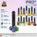 PRO SWISS DESIGN 1200 PUFFS DISPOSABLE PEN 20MG