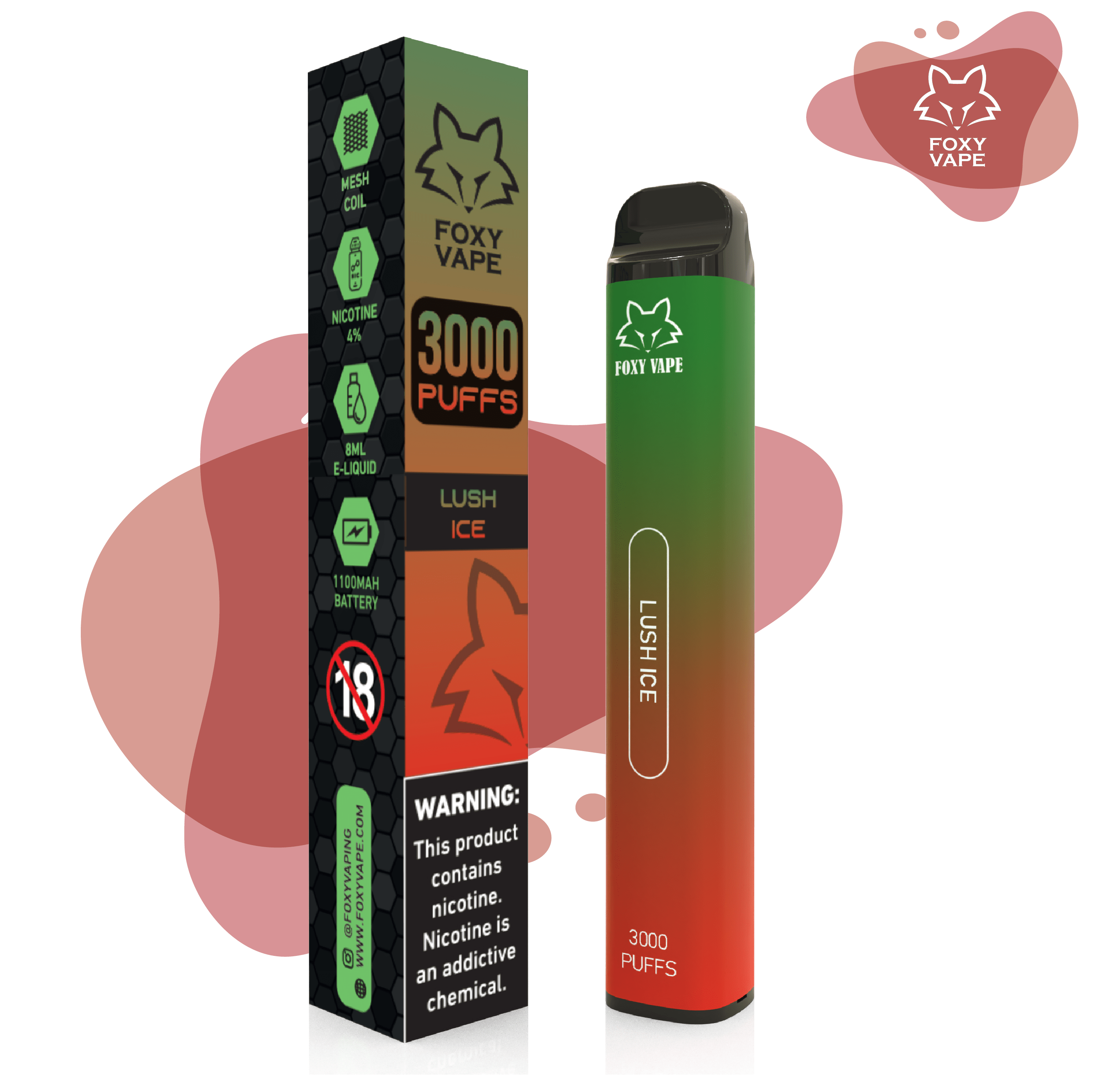 FOXY DISPOSABLE VAPE 3000 PUFFS 4%MG – MrVape store